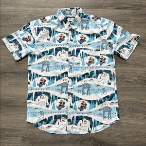 RSVLTS x Star Wars - Blue and White Casual Button Down Shirt - Deck The Hoth